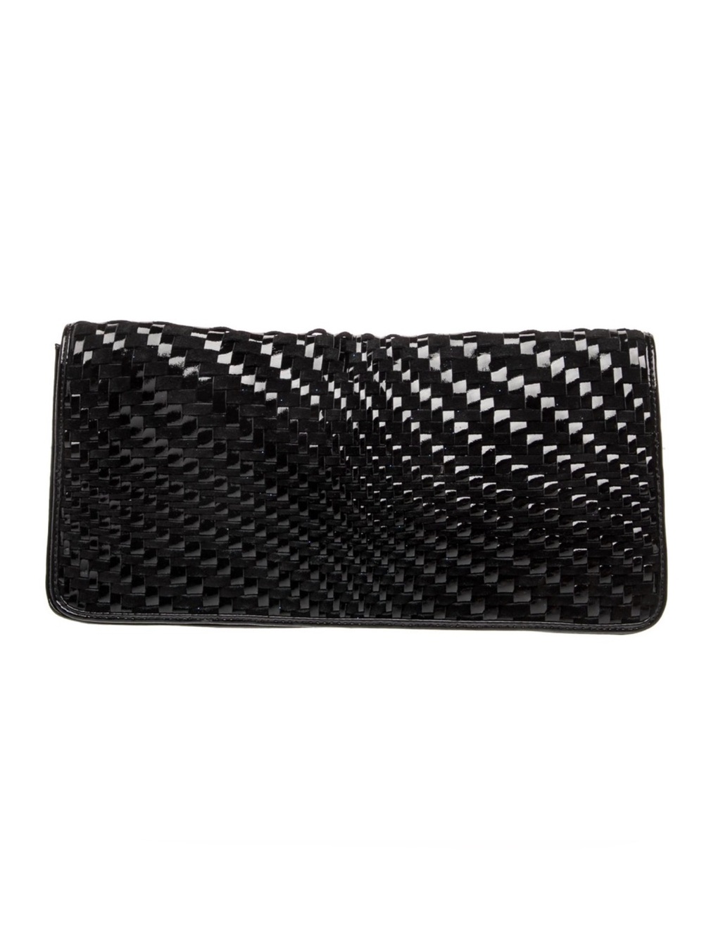 Cole Haan Genevieve Patent|Velour Black Woven Clutch